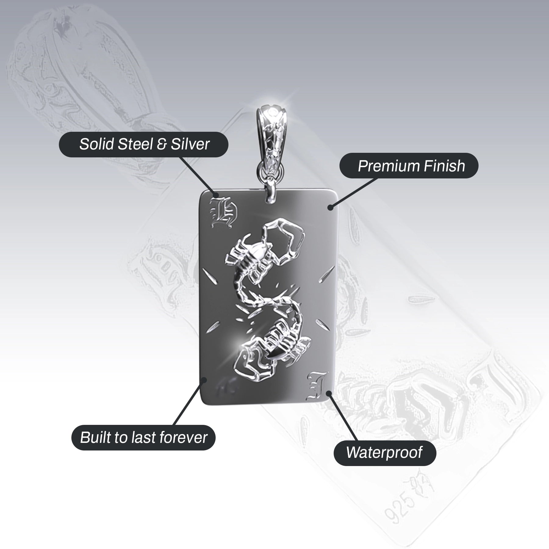 SCORPIO TAROT CARD PENDANT